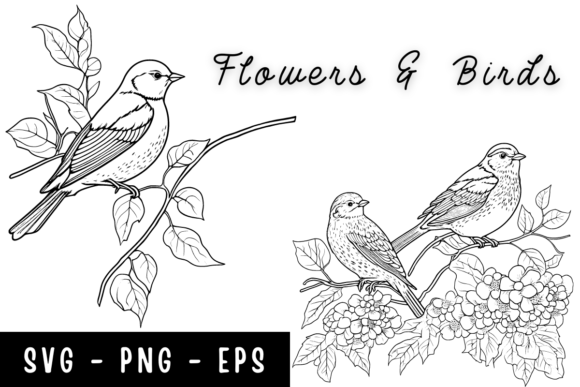 Birds Flower Svg: Graphics and Illustrations