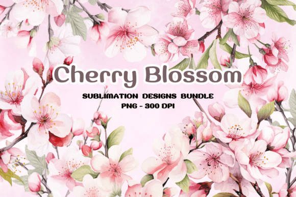 Cherry Blossom Flowers Sublimation Graphics