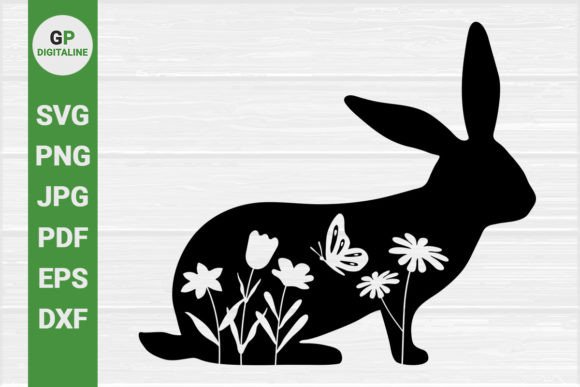Easter Bunny, Butterfly, Flowers SVG