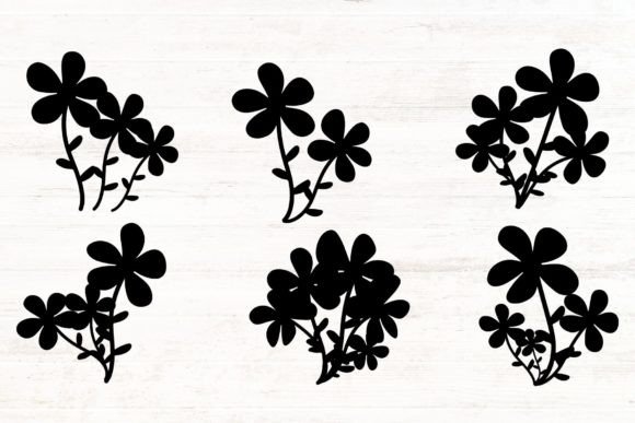 Flowers Silhouettes Graphics Freebies