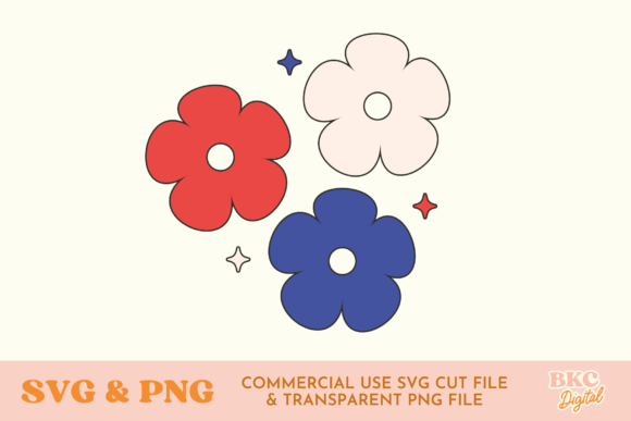 Groovy 4th of July Flowers Pocket Design