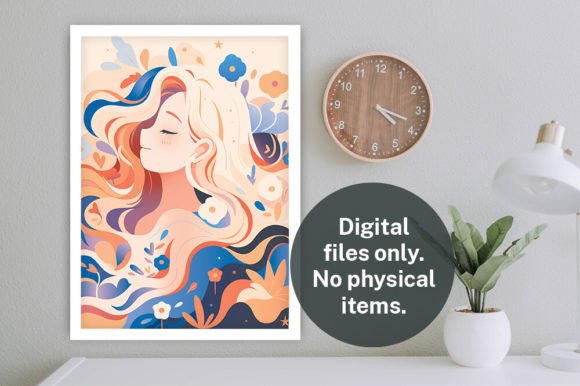 Happy Girl with Flowers, Mental Health Graphics