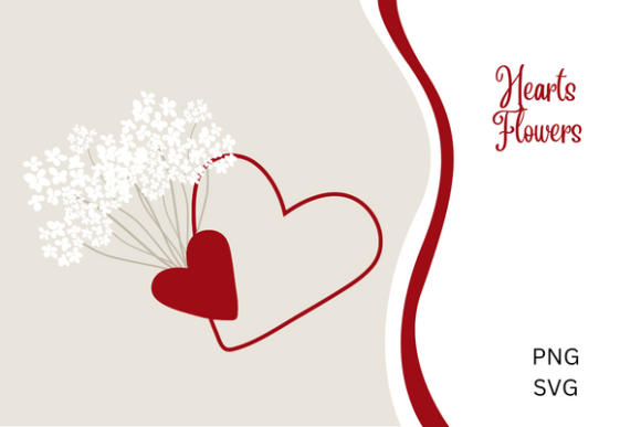 Hearts Flowers PNG SVG for Graphics and Illustrations