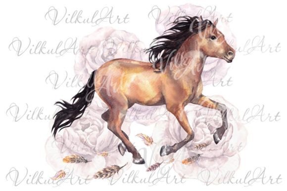 Horse Wild Png Flowers Boho Clipart Graphics