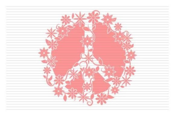Peace Symbol with Pink Flowers: Graphics and Illustrations for Creative Design