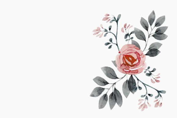 Peach Watercolor Set of 4 Roses: Graphics and Illustrations for Real Projects