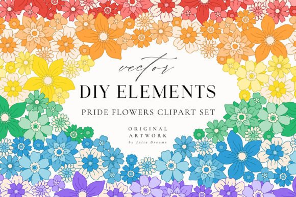 Pride Month Flowers Clipart SVG LGBTQ
