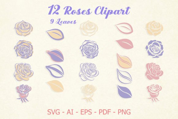 Roses Clipart SVG Bundle: Graphics for Creative Projects