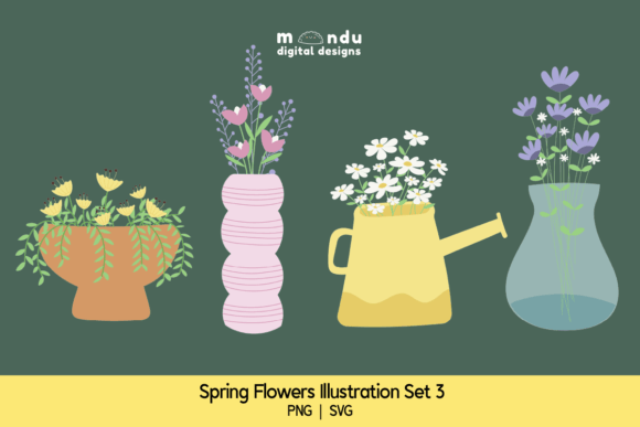 Spring Flowers Illustration Set 3: Graphics for Creative Projects