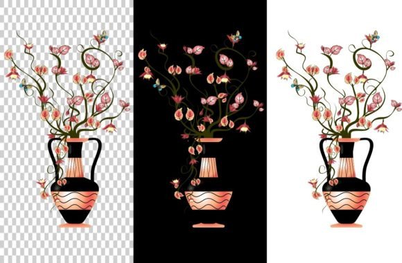 Vase with Flowers Beautiful Illustration Graphics