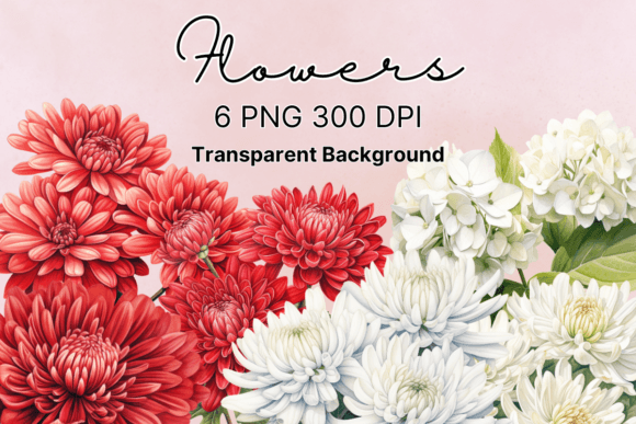 Watercolor Flowers Clipart Sublimation Graphics